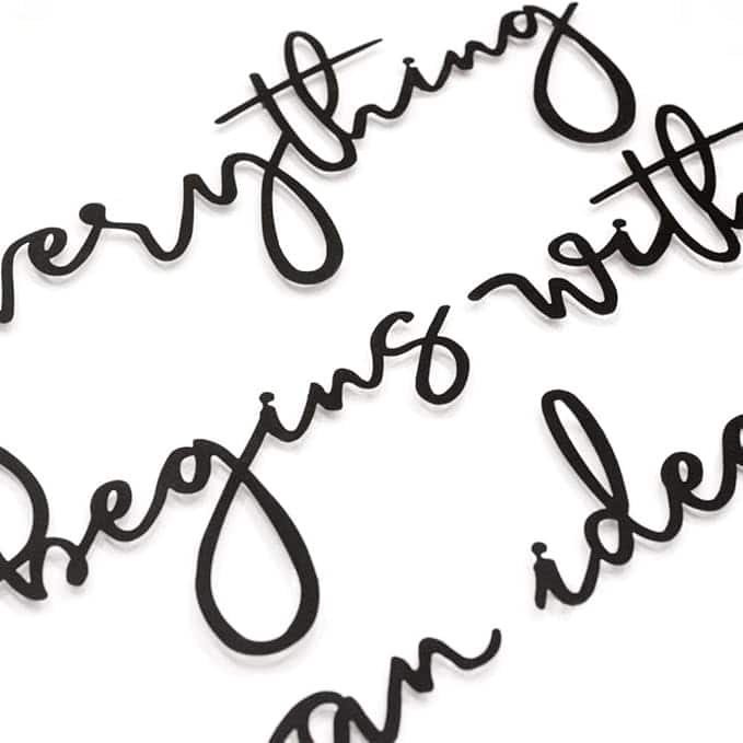 Everything Begins Metal Wall Art - Inspirational Quote Decor for Living Room, Bedroom, or Office
