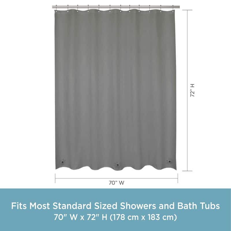 Kenney Medium Weight PEVA Shower Curtain Liner, 70" W x 72" H
