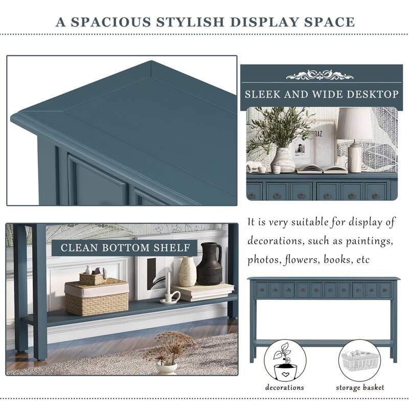 Multi-drawer entry console table