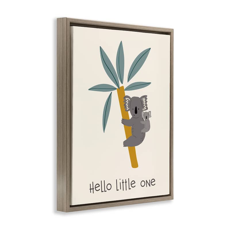 Stupell Hello Little One Koalas Framed Floater Canvas Wall Art Design By Sazerelli Designs