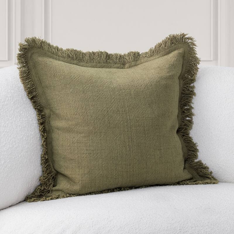Villa by Classic Home Agatha 22" Linen Blend Throw Pillow - Olive Green