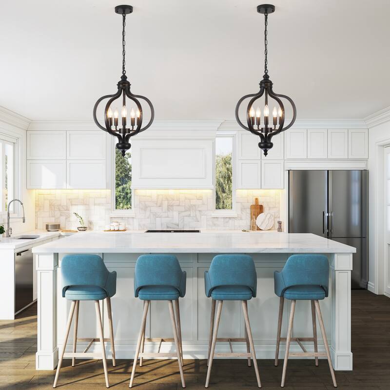 5-Light Metal Lantern Rustic Chandeliers for Entryway Hallway