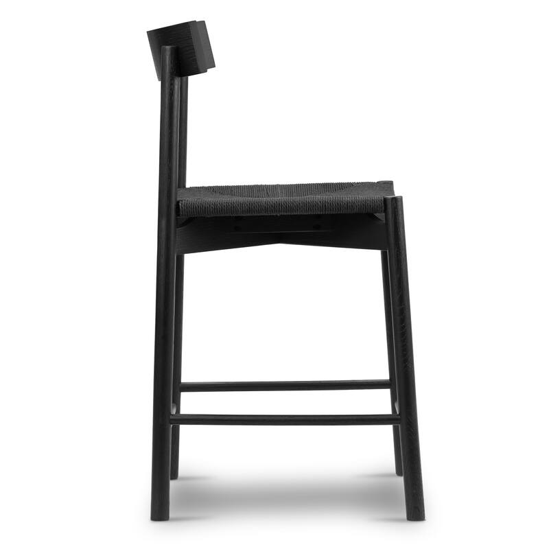 Poly & Bark Hamm Counter Stool - Solid Wood Frame with Woven Rope Seat