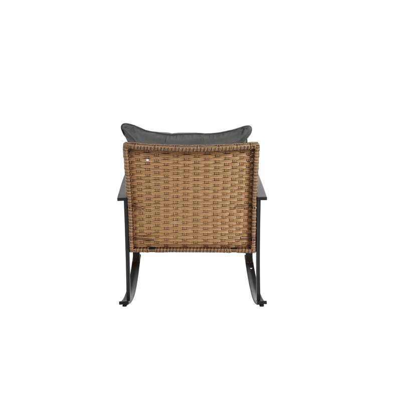 Wicker Rocking Chairs for Outdoors 3 Piece
