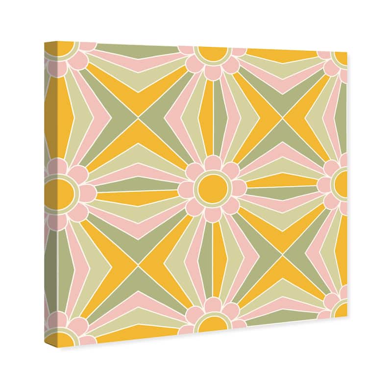 Wynwood Studio Canvas Abstract My Art Deco Number One Green and Light Pink Vintage Wall Art Canvas Print