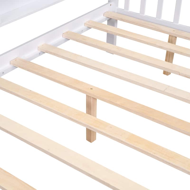 Wooden House Bed with Drawers