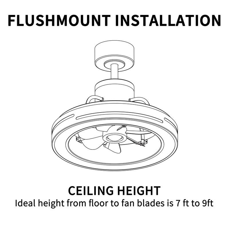 KAWOTI 18.97" Modern Black Integrated LED Fandelier