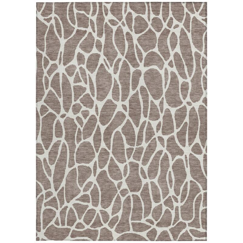 HomeRoots Geometric Transitional Rectangle Outdoor Rug