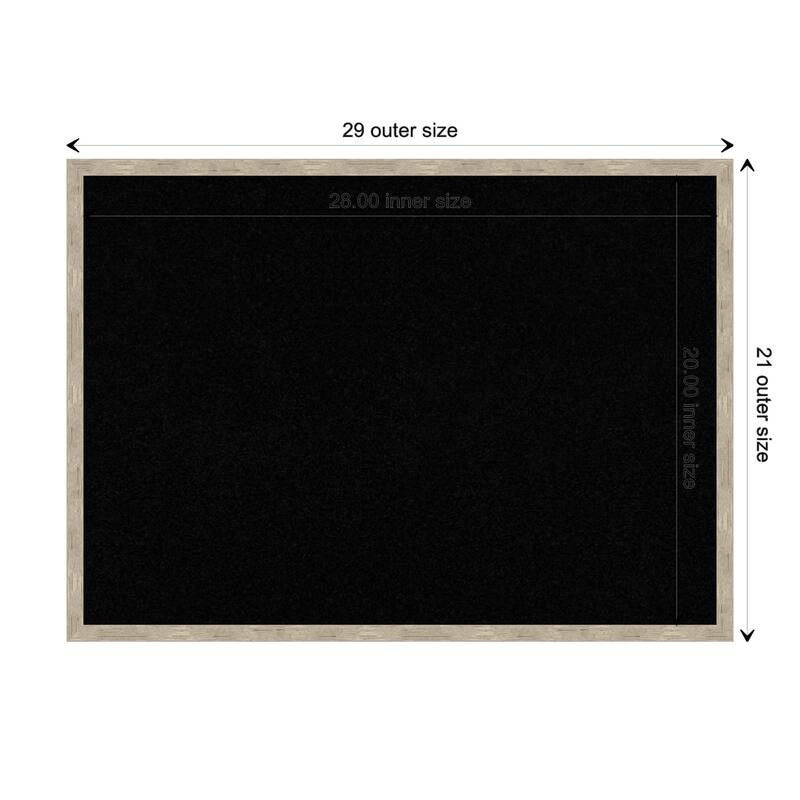 Imprint Wood Framed Black Corkboard Bulletin Board - Imprint Light Pewter - Board Size 28x20