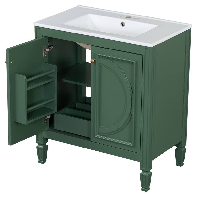 Bathroom Vanity with Sink, Storage Cabinet with Adjustable Shelves, Vanity Set with Soft Close Door and Drawer