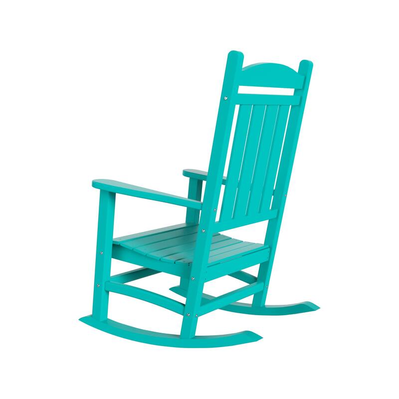 Laguna Hdpe All Weather Outdoor Patio Rocking Chairs With Side Table (3-Piece Set)
