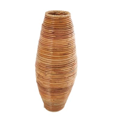 Brown Rattan Handmade Wrapped Vase