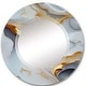 preview thumbnail 2 of 13, Designart 'White And Gold Marble Abstract IV' Printed Modern Transitional Wall Mirror