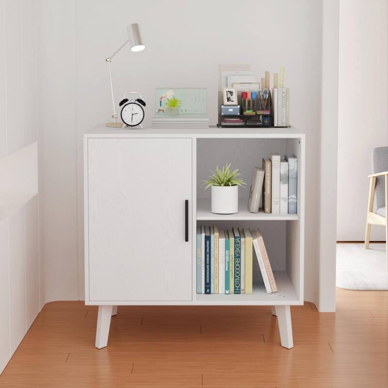 Sideboard Buffet Kitchen Storage Cabinet, Accent Cabinet with Solid Wood Feet for Decorated Doors