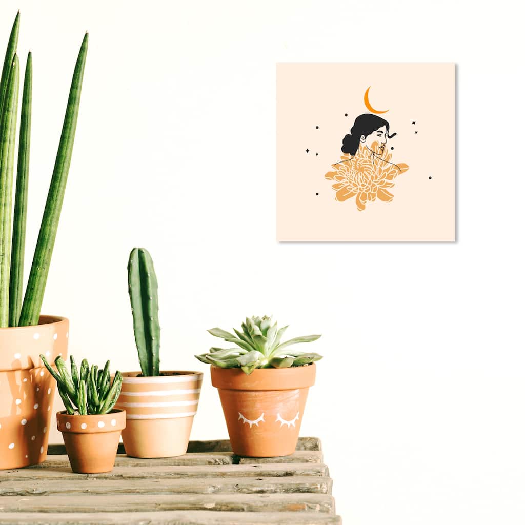 Wynwood Studio Canvas Spiritual and Religious Magic Bloom Black and Dark Yellow Bohemian & Eclectic Wall Art Canvas Print