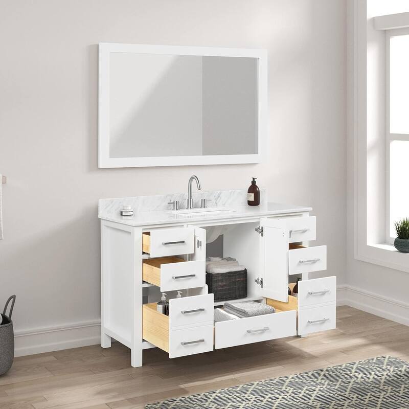 Blossom Geneva 48" Solid Wood Bathroom Vanity with Marble Top