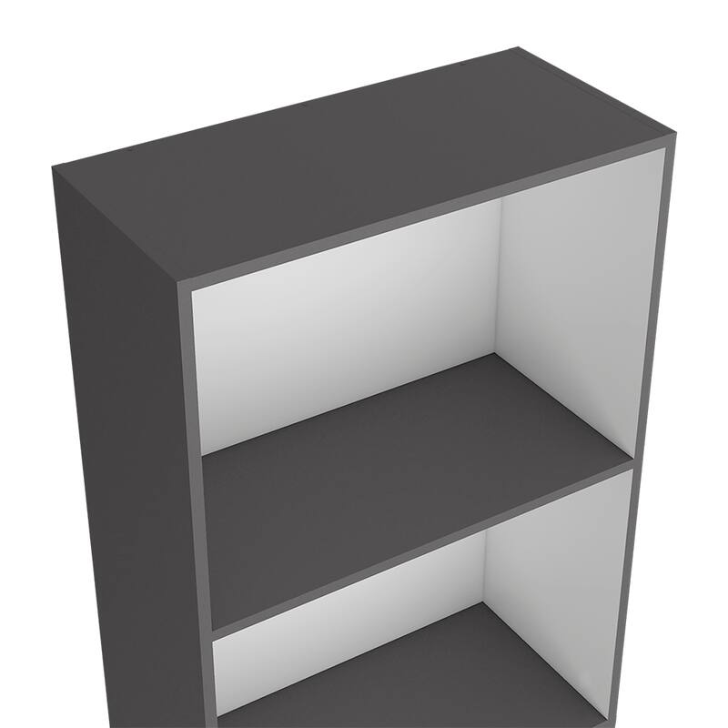 Bookcase Benzoni, Office, Matt Gray / White,High quality and durable