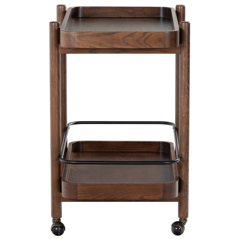 SAFAVIEH Couture Krystof 2-Shelf Wood Bar cart - 30"W x 20"D x 31"H
