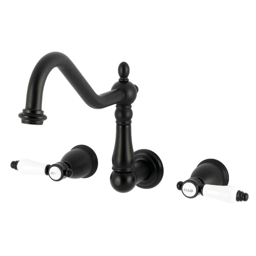 Kingston Brass Essex Double-Handle Wall-Mount Pre-Rinse Bridge Kitchen Faucet