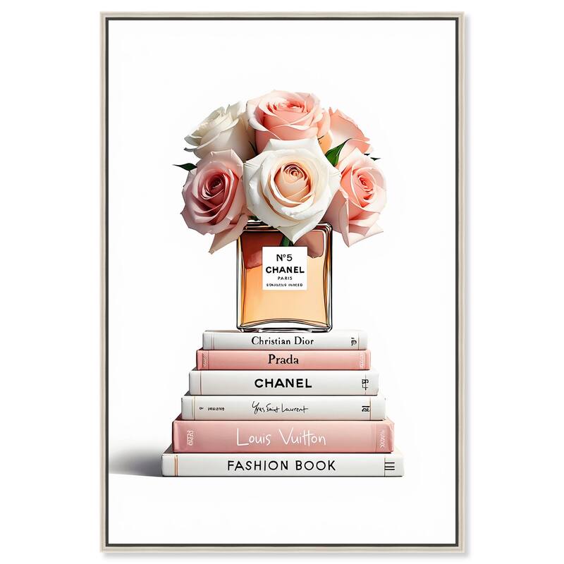 Rose Reads Rouge Canvas by Art Remedy - Silver - 16" x 24"