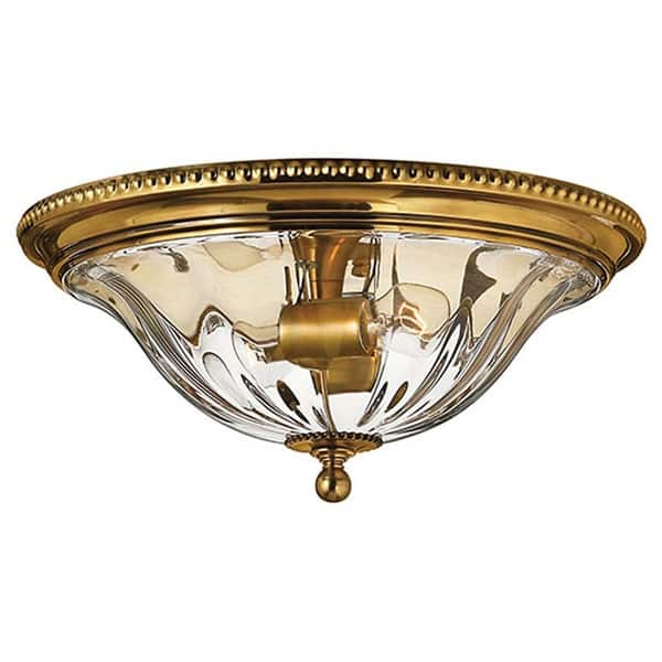slide 2 of 10, Hinkley Lighting 2 Light Indoor Flush Mount Ceiling Fixture from the Burnished Brass