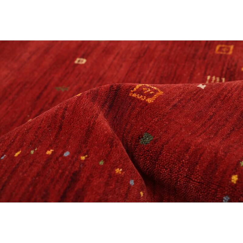 ECARPETGALLERY Hand Loomed Kashkuli Gabbeh Red Wool Rug - 8'1 x 11'4