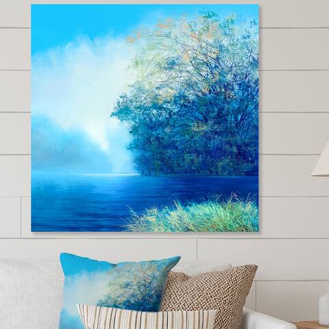 Designart "Beautfiful Lakeshore Summer Tree" Lake House Canvas Art Print