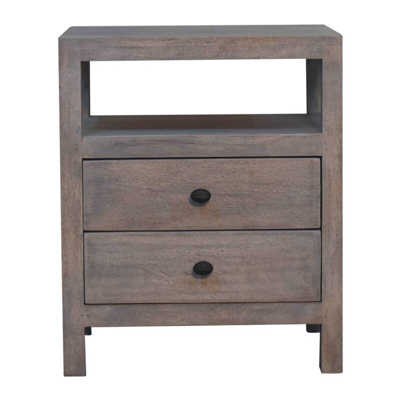 Acid Wash 2-Drawer Open Bedside