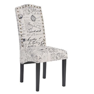 Modern Stylish Pattern Script Fabric Accent Chair Dining Chair with ...