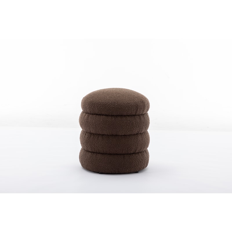 Soft Velvet Round Ottoman Footrest Stool