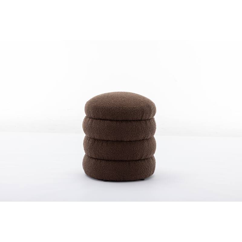 Velvet Round Footrest Ottoman
