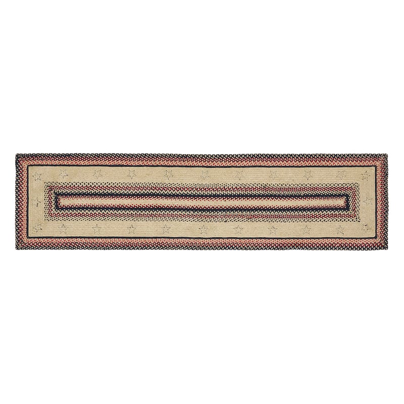 Colonial Star Jute Rug/Runner Rect w/ Pad 24x96 - 3'6"