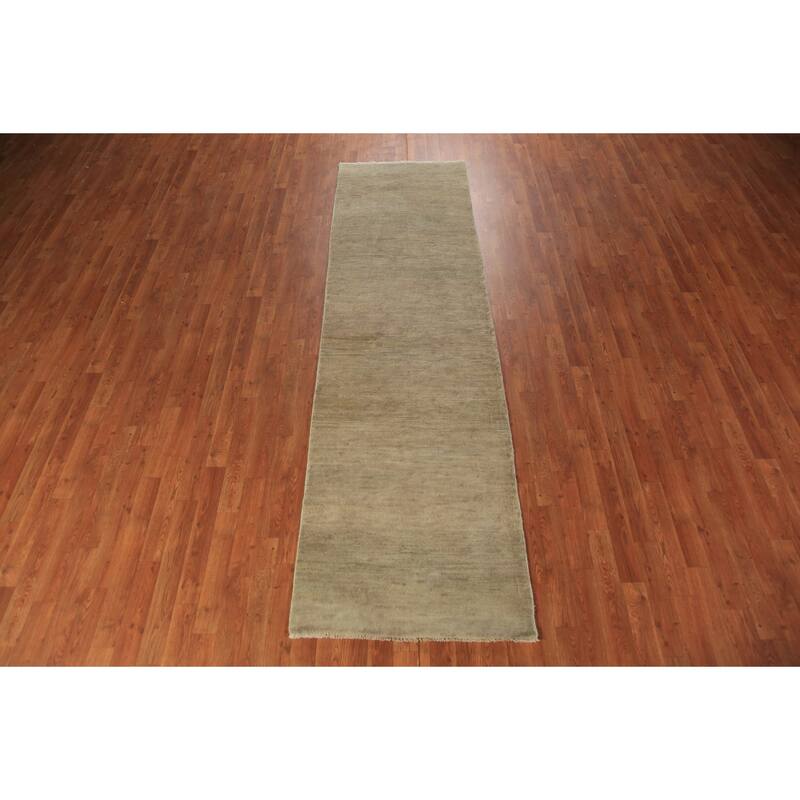 Modern Gabbeh Runner Rug Handmade Wool Carpet - 2'8" x 9'8"