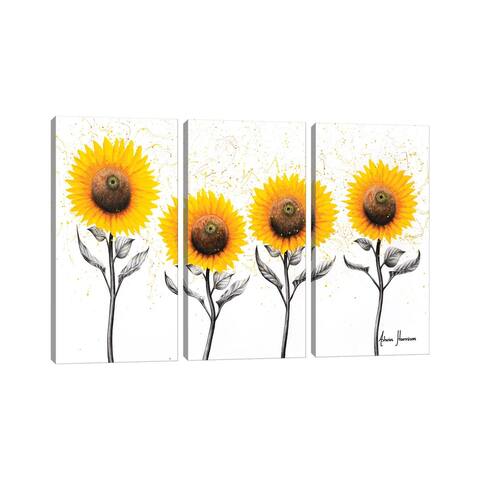 iCanvas "Sunflower Family" by Ashvin Harrison 3-Piece Canvas Wall Art Set