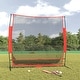 preview thumbnail 1 of 7, vidaXL Portable Baseball Net Black and Red 84.6"x42.1"x85" Polyester