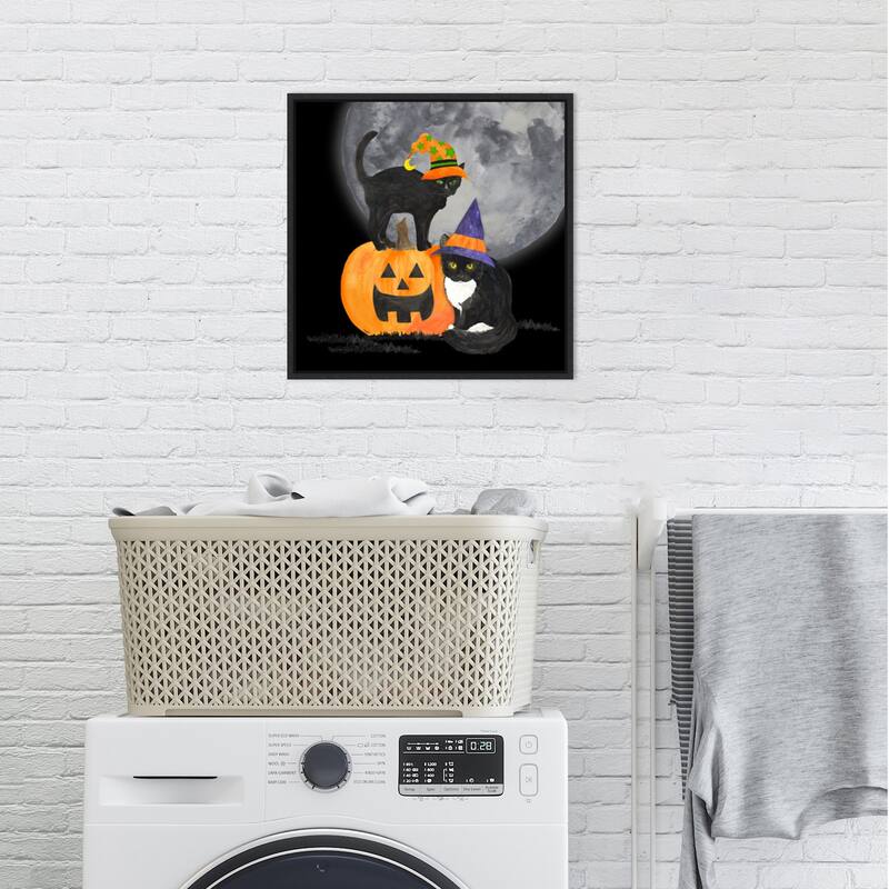 Fright Night Friends I-Black Cat by Tara Reed Canvas Art Framed - Sylvie Black