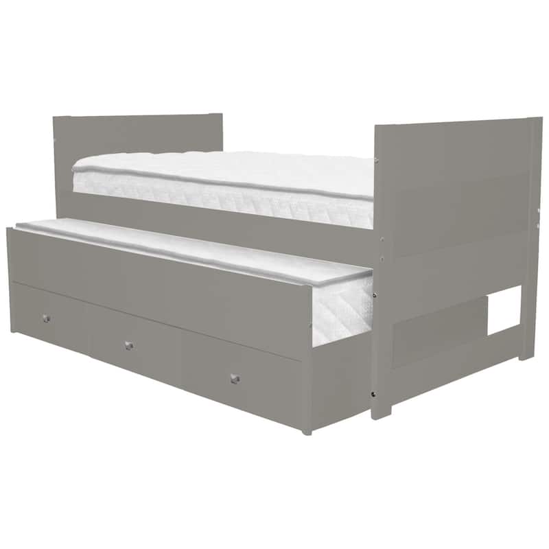 Taylor & Olive Begonia Twin Bed with Twin Trundle & 3 Built in Drawers