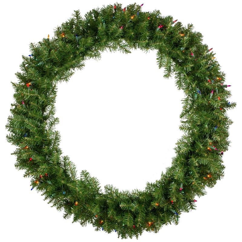Rockwood Pine Artificial Christmas Wreath, 36-Inch, Multi Lights