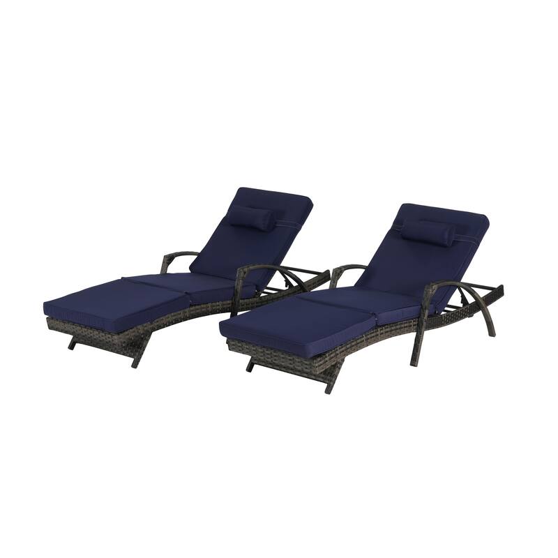 GDFStudio - Eliana Outdoor Recliner Set for Lounging, Sunbathing & Garden Relaxation
