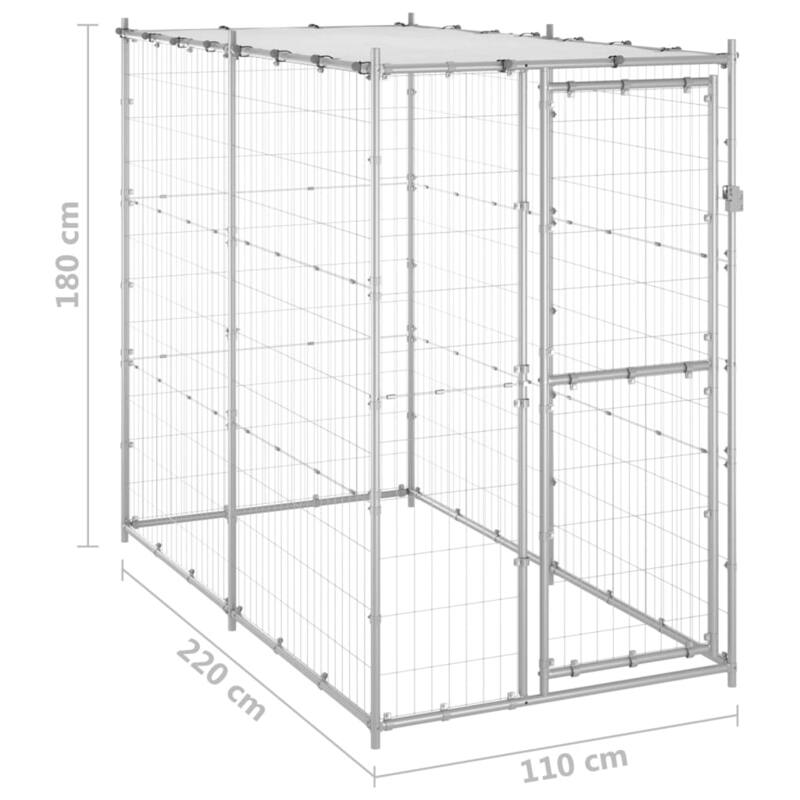 vidaXL Outdoor Dog Pen Pet Crate Kennel Cage Playpen House for Yard Steel