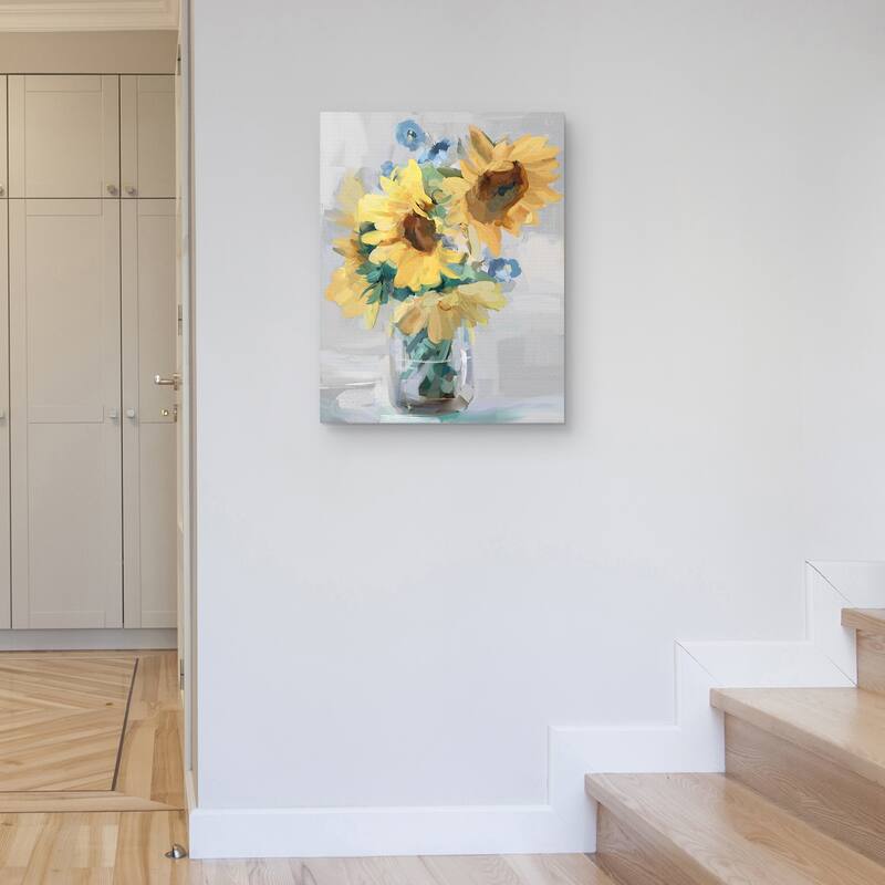 Petite Fleurs Sunflowers II by Studio Arts Canvas Art Print