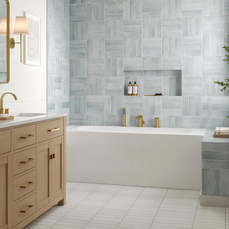 Modern Tub Filler with Hand Sprayer Deck Mount Tub Faucet with Hand Shower 3 Holes Bathtub Faucet Brass