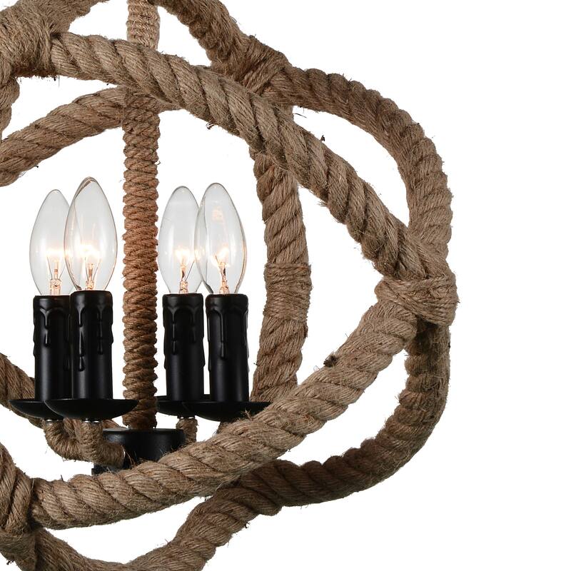 Padma 4 Light Up Chandelier With Black Finish