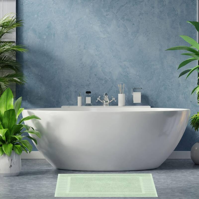 White Classic Luxury Cotton Bath Mat 22x34 Set of 2
