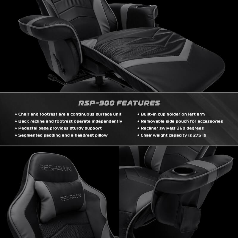 RESPAWN 900 Gaming Recliner - Reclining Gaming Chair with Footrest, Gaming Chair Recliner