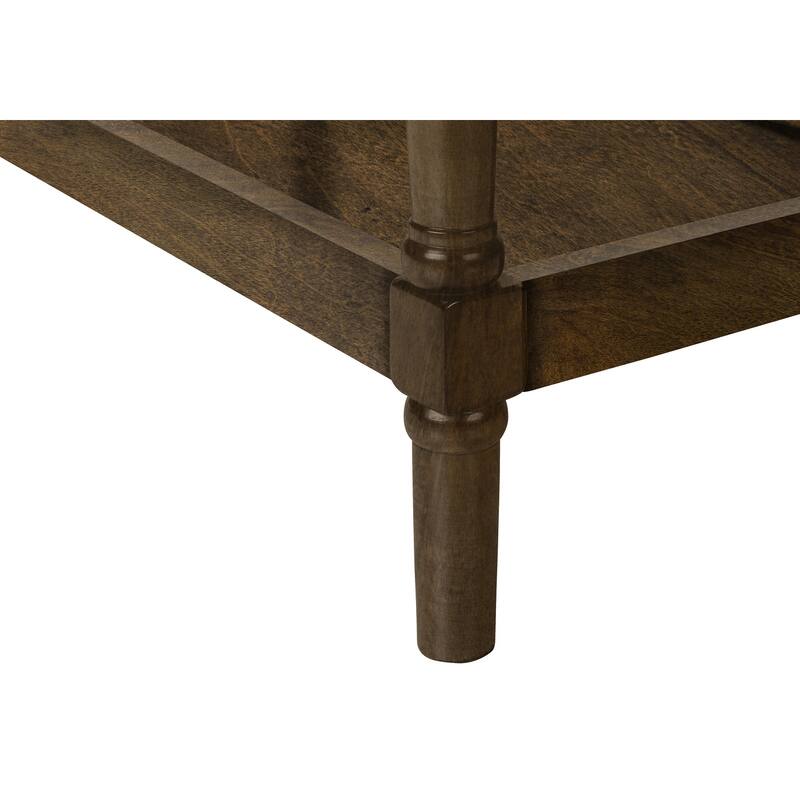 Accent Table, 2 Tier, End, Side Table, Nightstand, Bedroom, Narrow, Lamp, Storage Drawer, Brown Veneer, Traditional