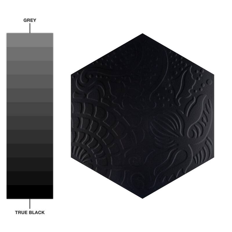 Merola Tile Gaudi Grand Hex Black 19" x 22" Porcelain Floor and Wall Tile