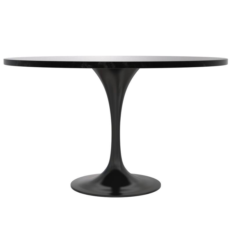 Verve 48" Round Dining Table MDF Top Black Steel Base - 47.24