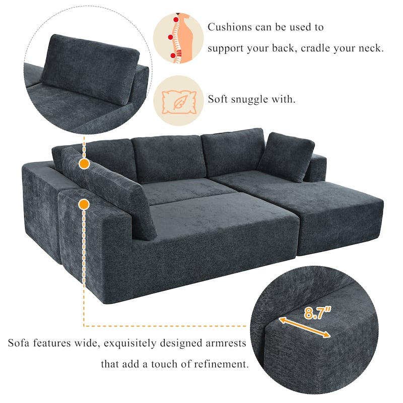 Modern Large Modular Sectional Sofa for Living Room Bedroom