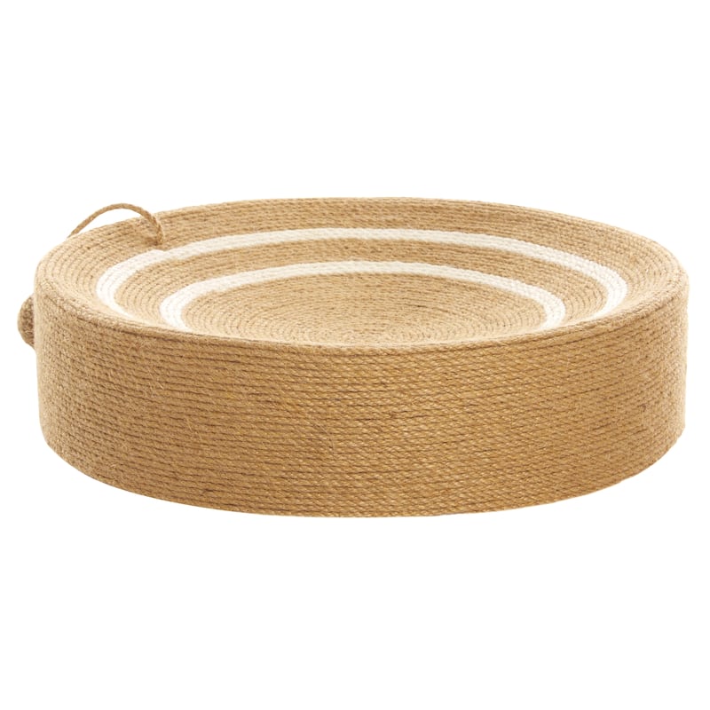 SAFAVIEH Home Natural Ivory 16"W x 16"L x 4"H Cat Scratch Toy Round Jute Bed - 16''W x 16''L x 4''H